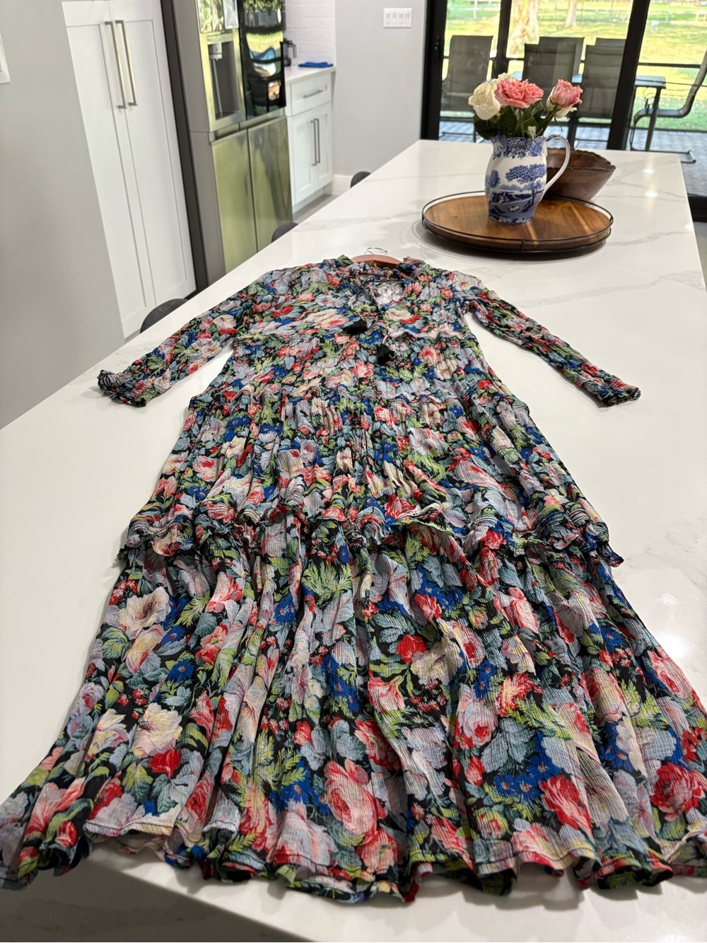 Anthropologie The Marais Printed Chiffon Maxi Dress - Picture 13 of 16